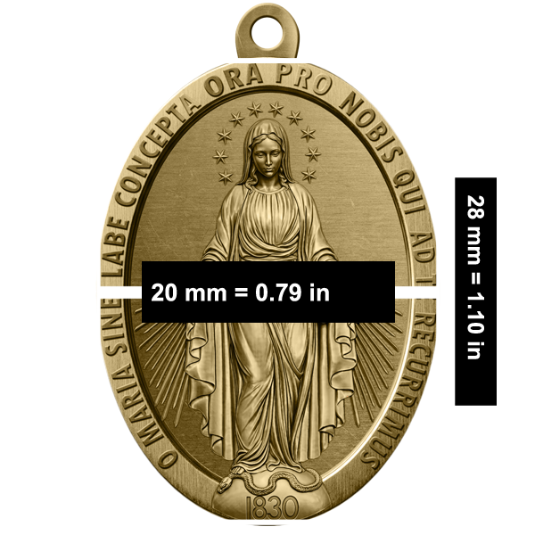 Oval Medal Craftsmanship Dimensions and Sizing Chart